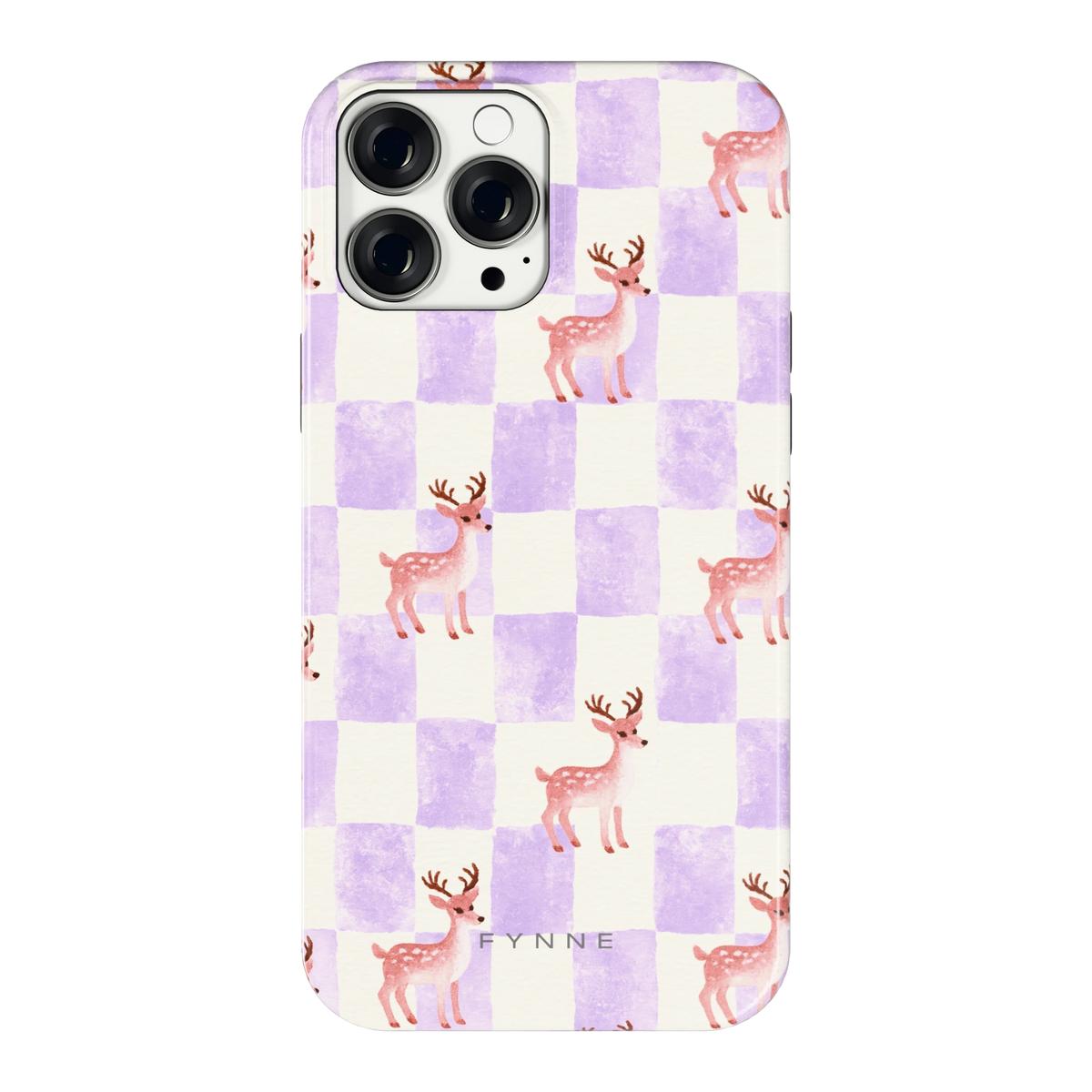 Lila Geruit Hert hoesje voor iPhone 13 Pro Max, achterkant