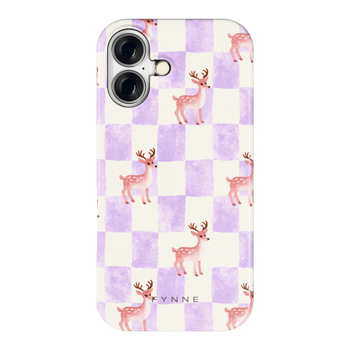 Lila Geruit Hert hoesje voor iPhone 16, achterkant