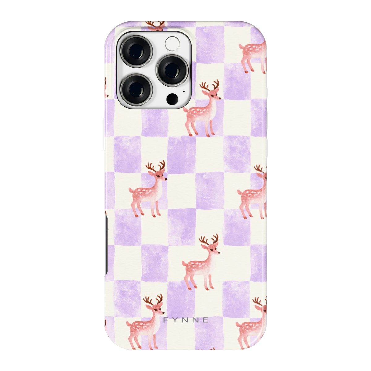 Lila Geruit Hert hoesje voor iPhone 16 Pro Max, achterkant