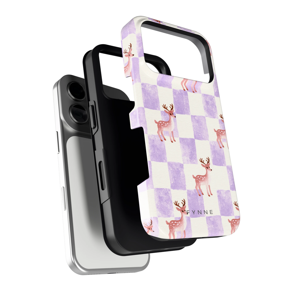 Lila Geruit Hert hoesje voor iPhone 17 Pro, los van de telefoon