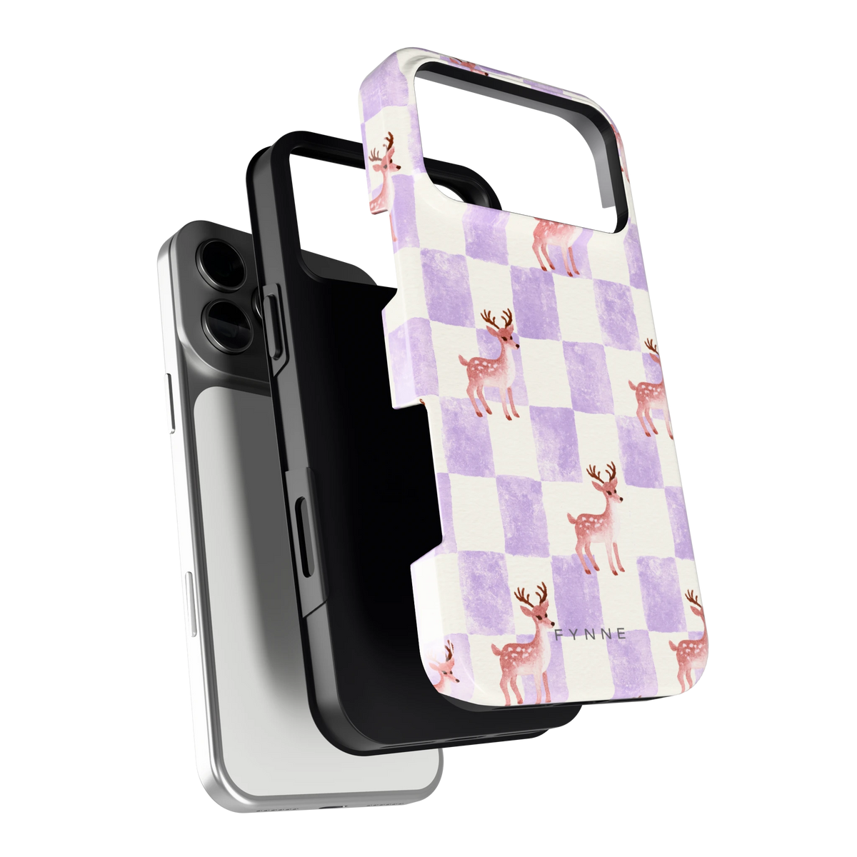 Lila Geruit Hert hoesje voor iPhone 17 Pro Max, los van de telefoon