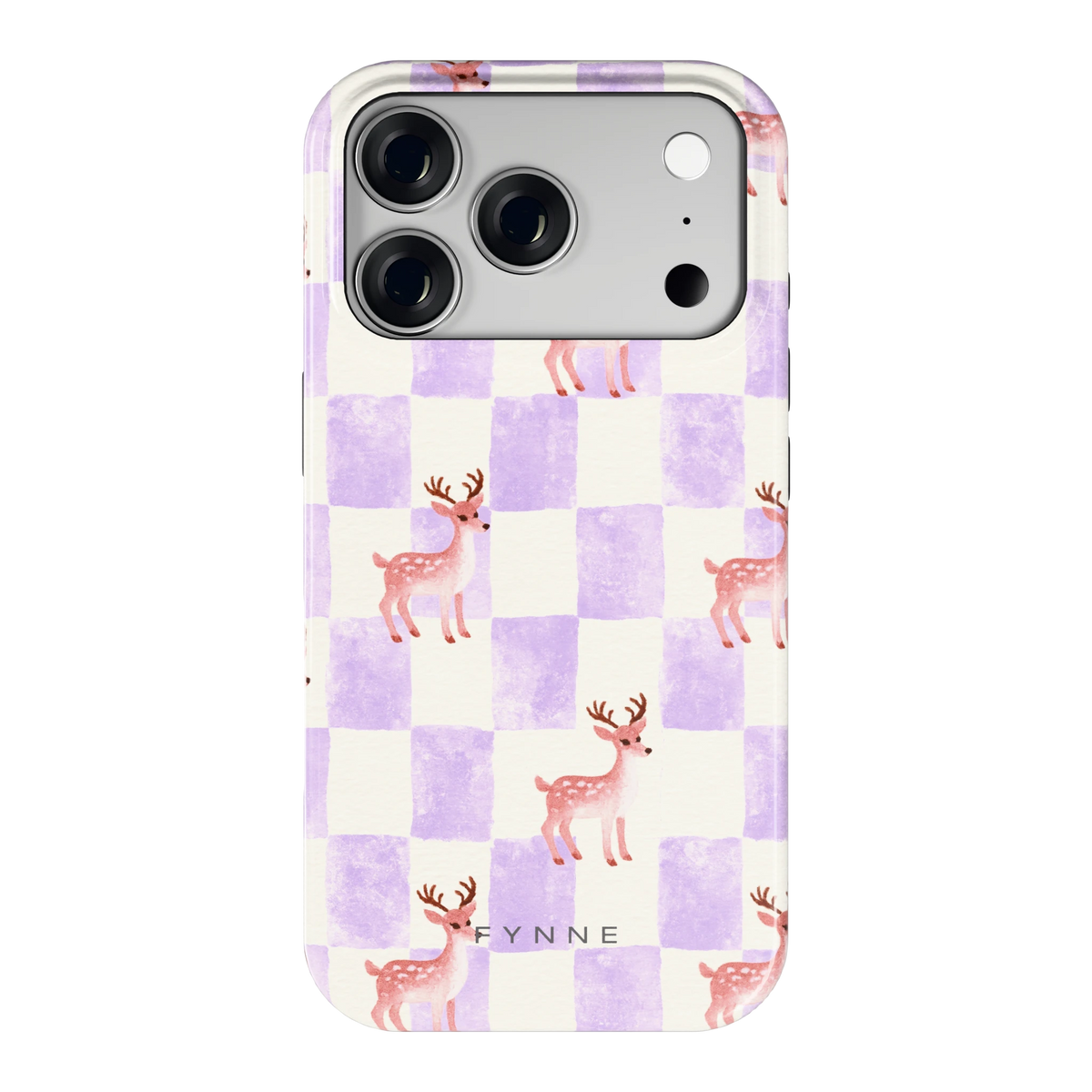 Lila Geruit Hert hoesje voor iPhone 18 Pro, achterkant