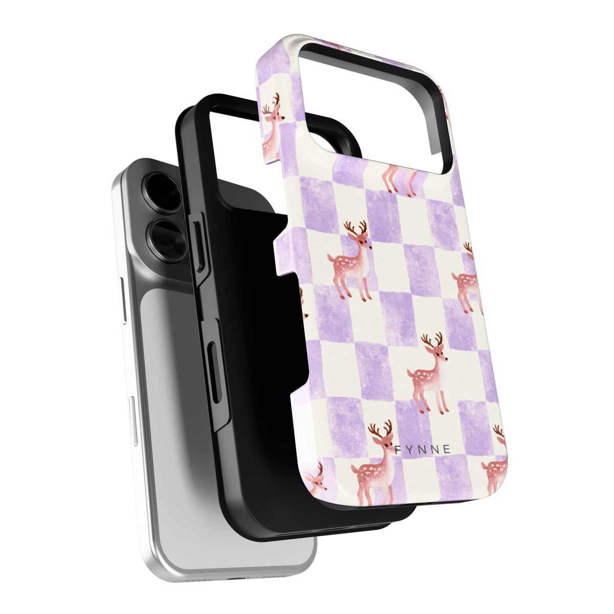 Lila Geruit Hert hoesje voor iPhone 18 Pro, los van de telefoon