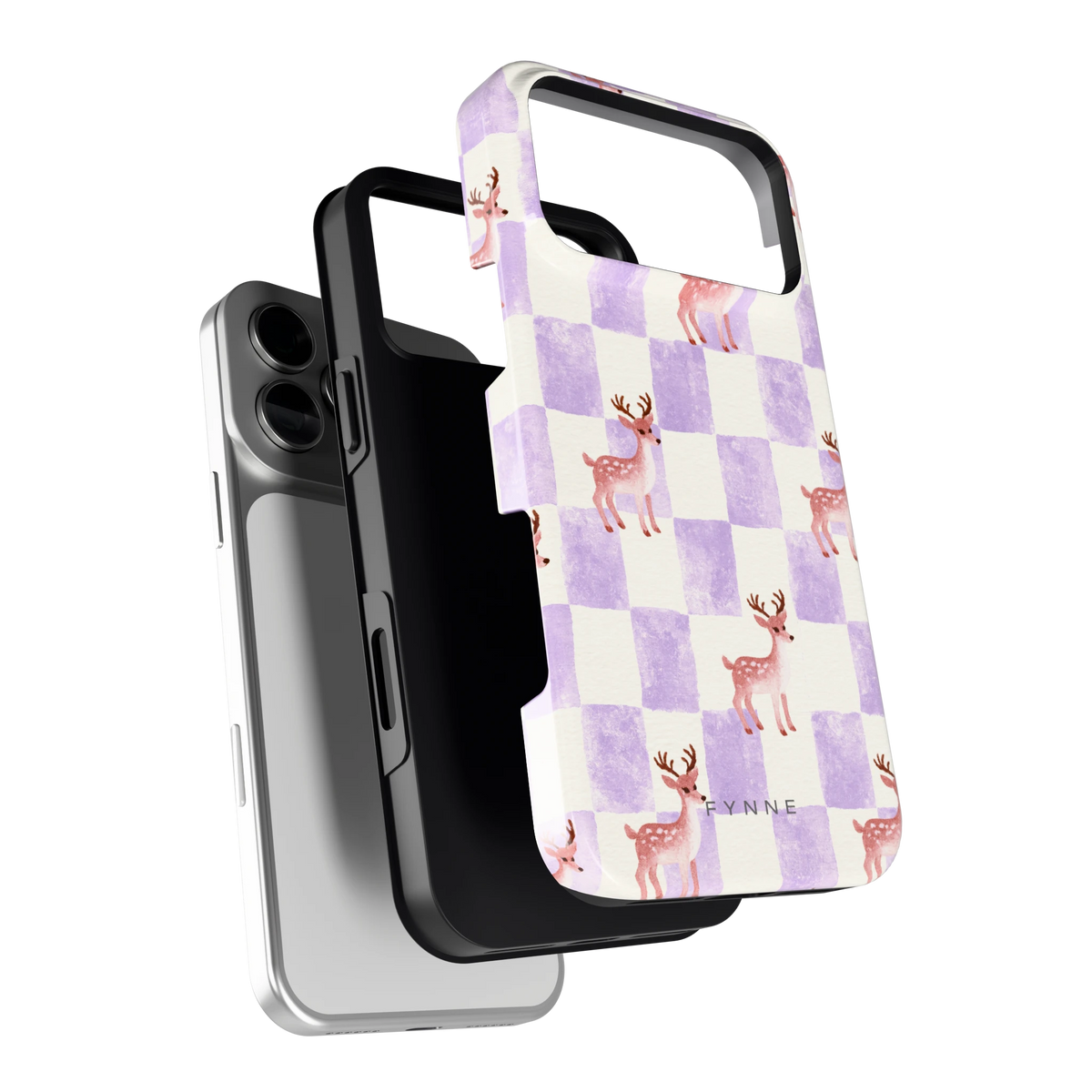 Lila Geruit Hert hoesje voor iPhone 18 Pro Max, los van de telefoon