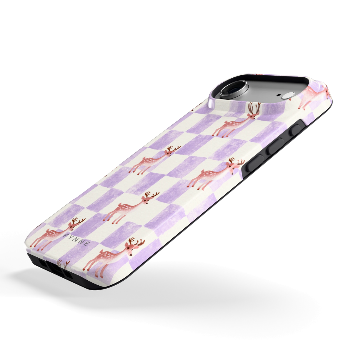 Lila Geruit Hert hoesje voor iPhone Air, schuin