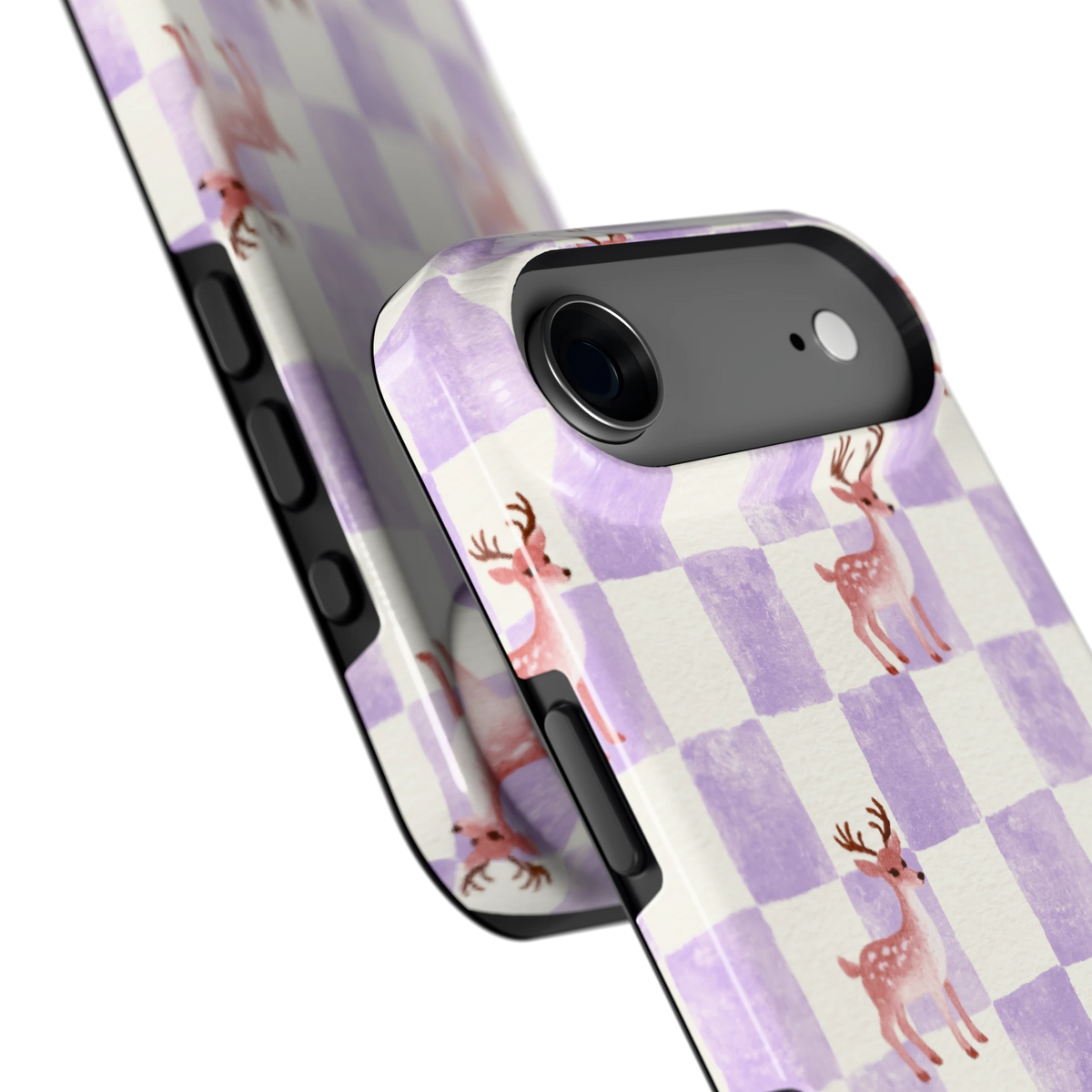 Lila Geruit Hert hoesje voor iPhone Air, close-up
