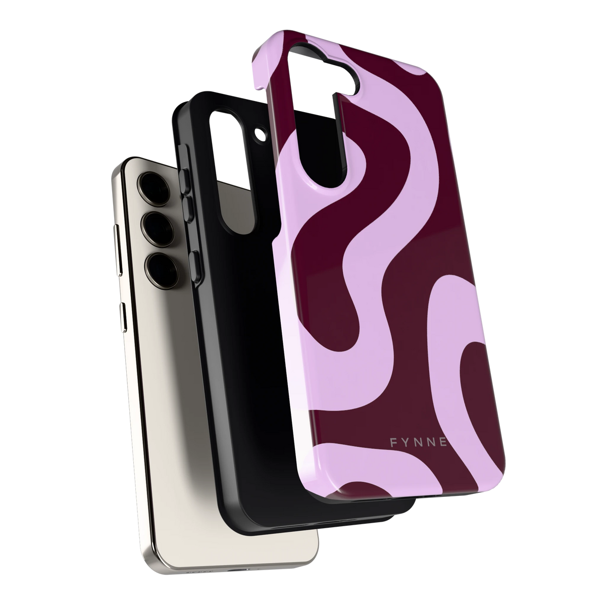 Lila Swirl hoesje voor Galaxy S23, los van de telefoon