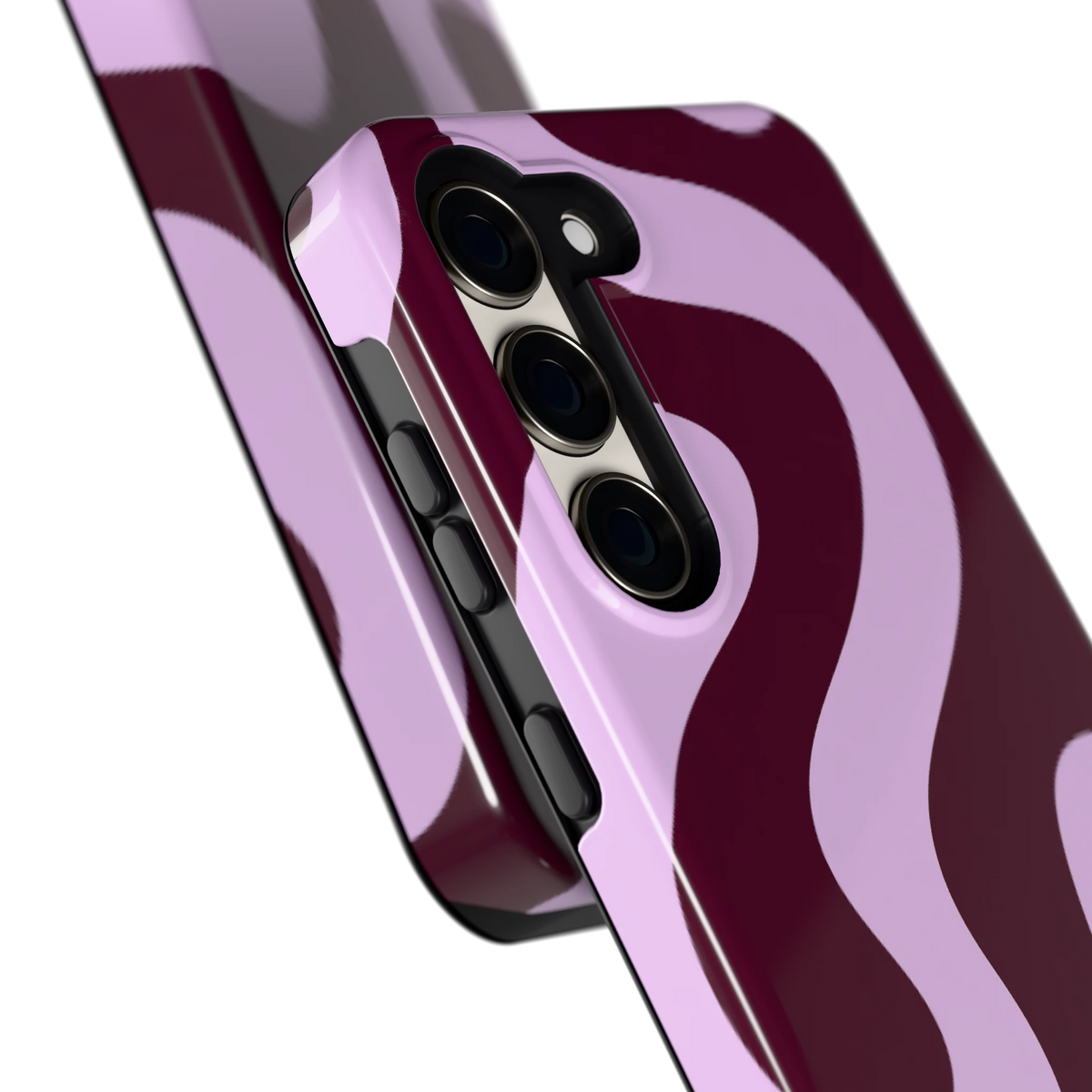 Lila Swirl hoesje voor Galaxy S23, close-up
