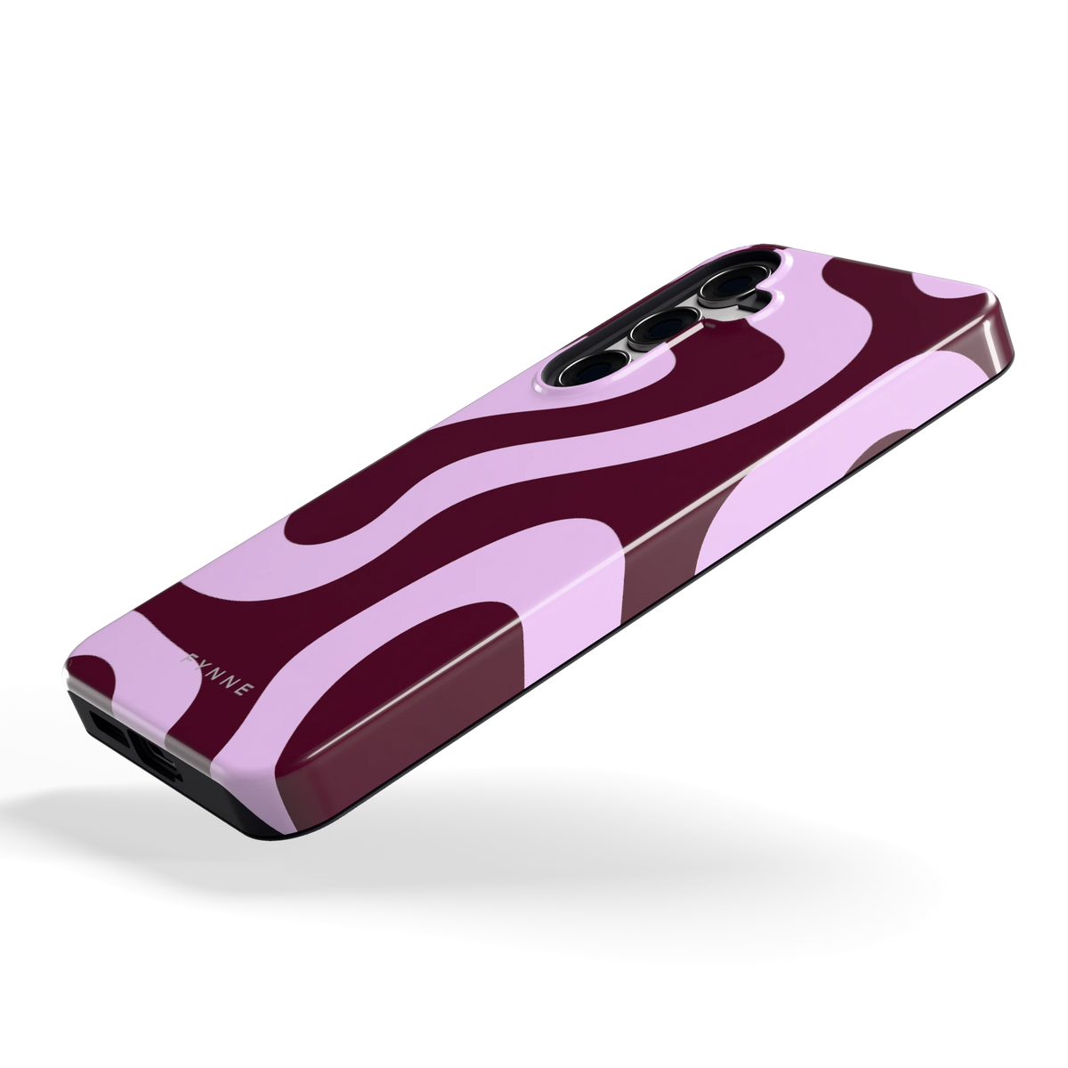 Lila Swirl hoesje voor Galaxy S24+, schuin