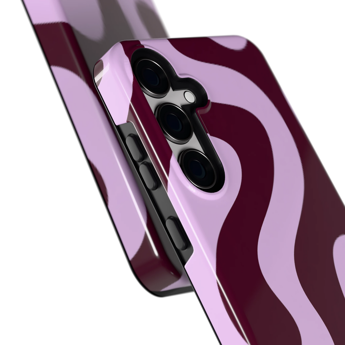 Lila Swirl hoesje voor Galaxy S24+, close-up