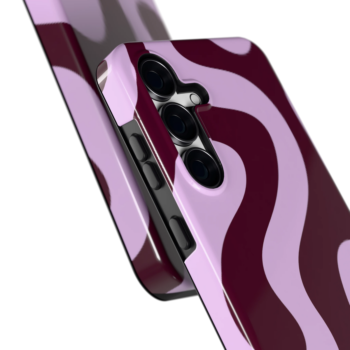Lila Swirl hoesje voor Galaxy S25 FE, close-up