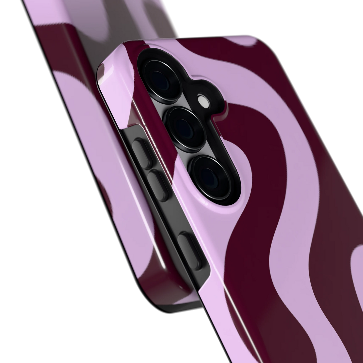 Lila Swirl hoesje voor Galaxy S25, close-up