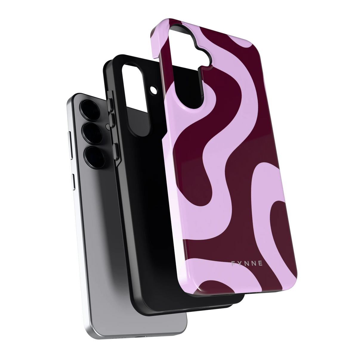 Lila Swirl hoesje voor Galaxy S25+, los van de telefoon