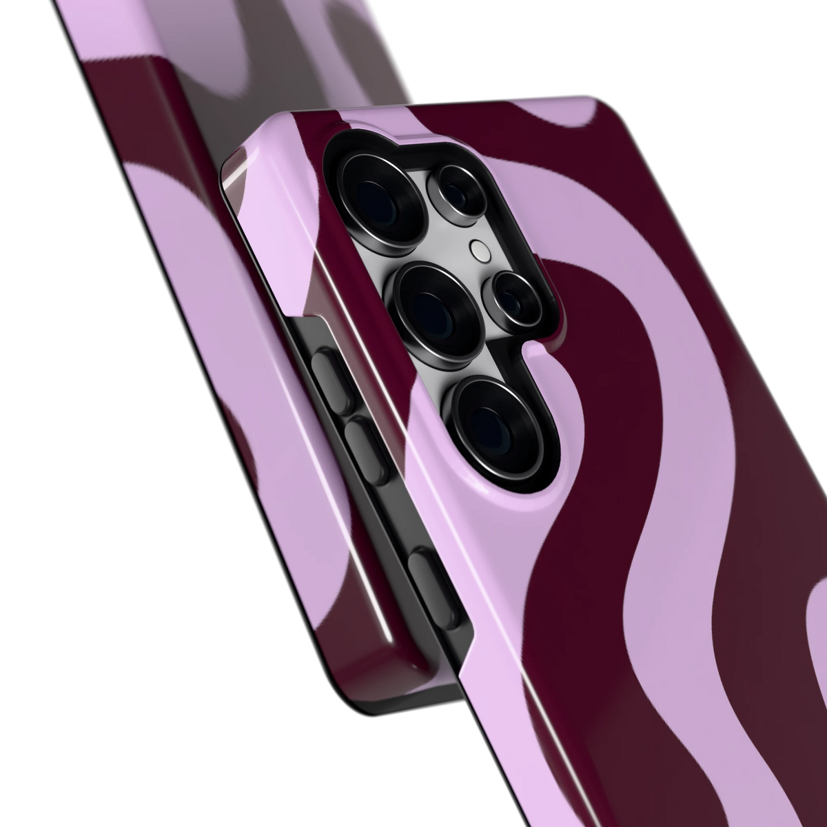 Lila Swirl hoesje voor Galaxy S25 Ultra, close-up