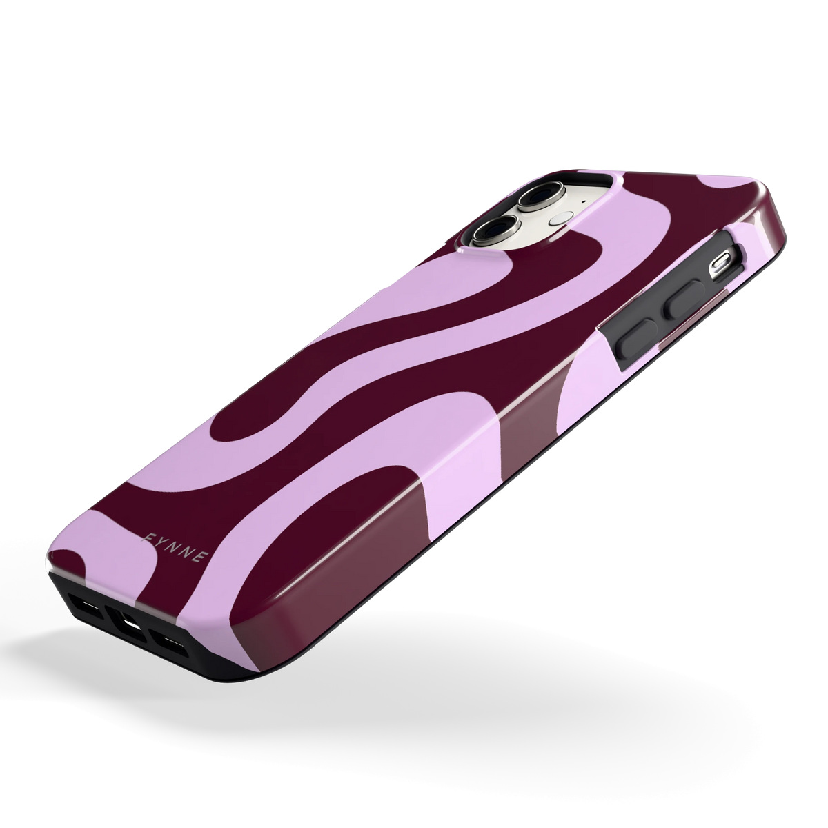 Lila Swirl hoesje voor iPhone 11, schuin