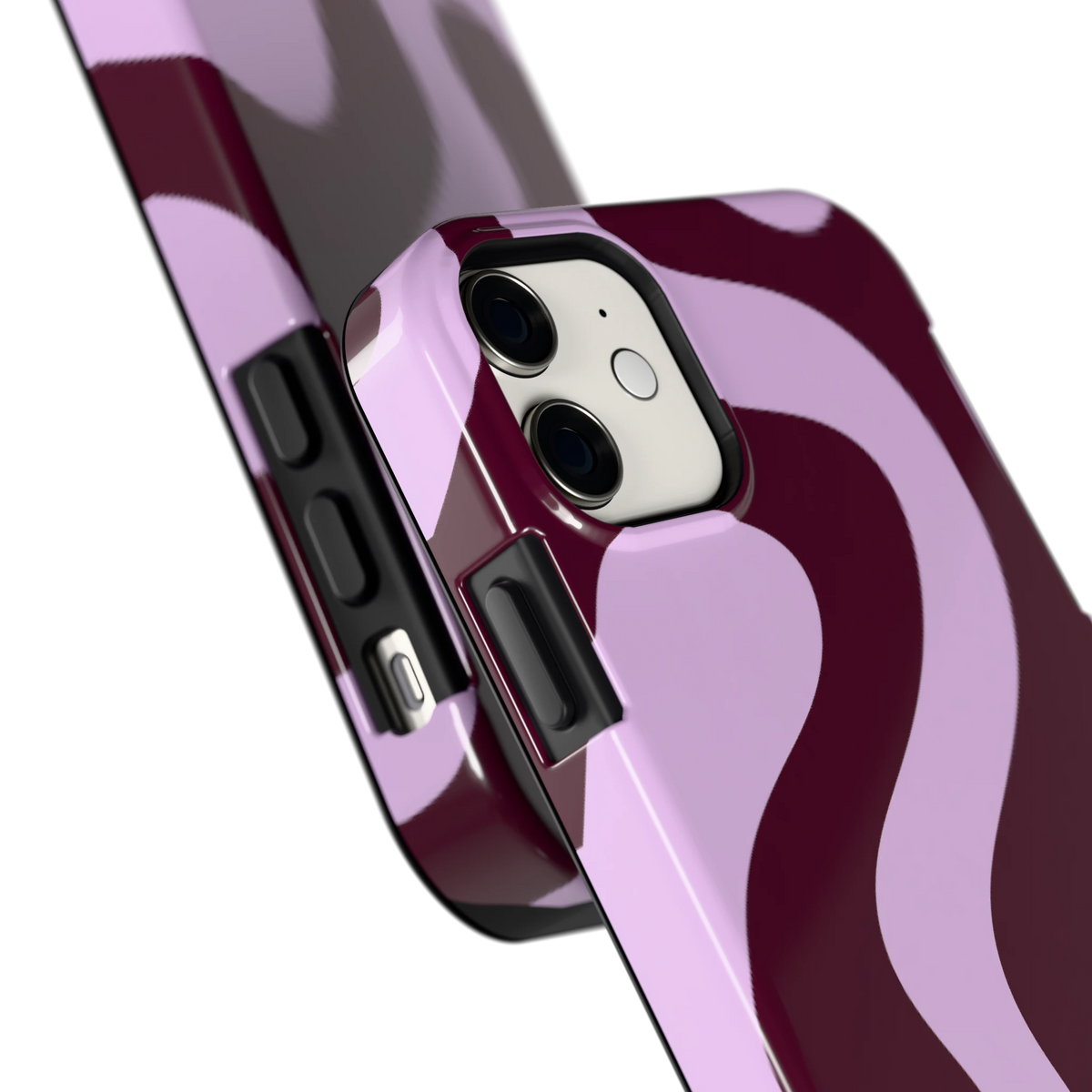 Lila Swirl hoesje voor iPhone 11, close-up