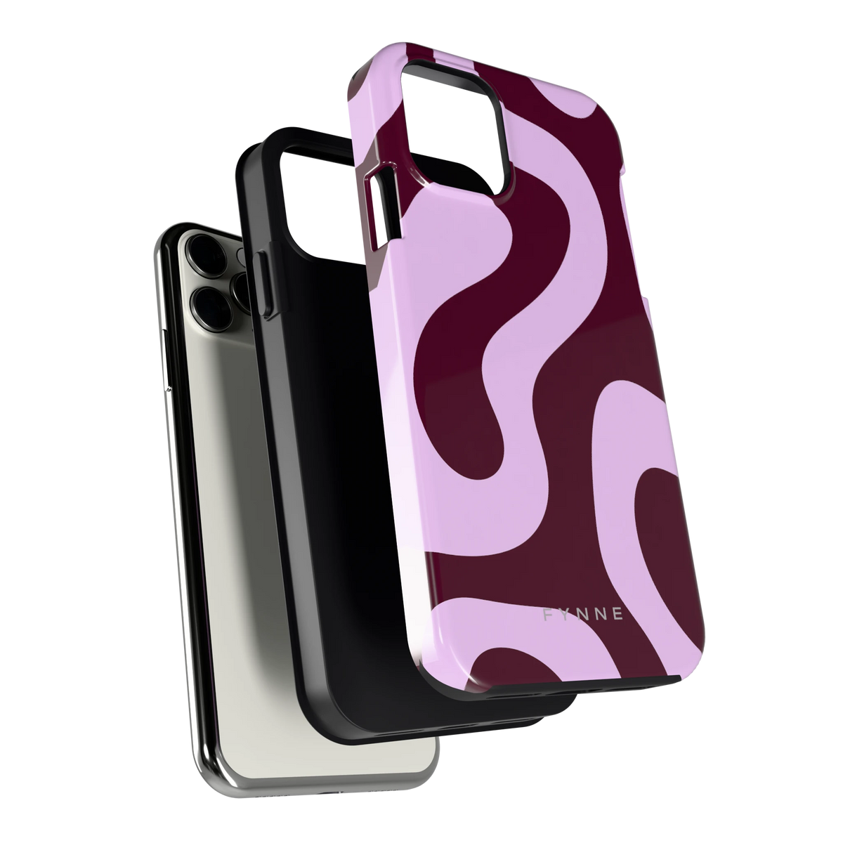 Lila Swirl hoesje voor iPhone 11 Pro, los van de telefoon
