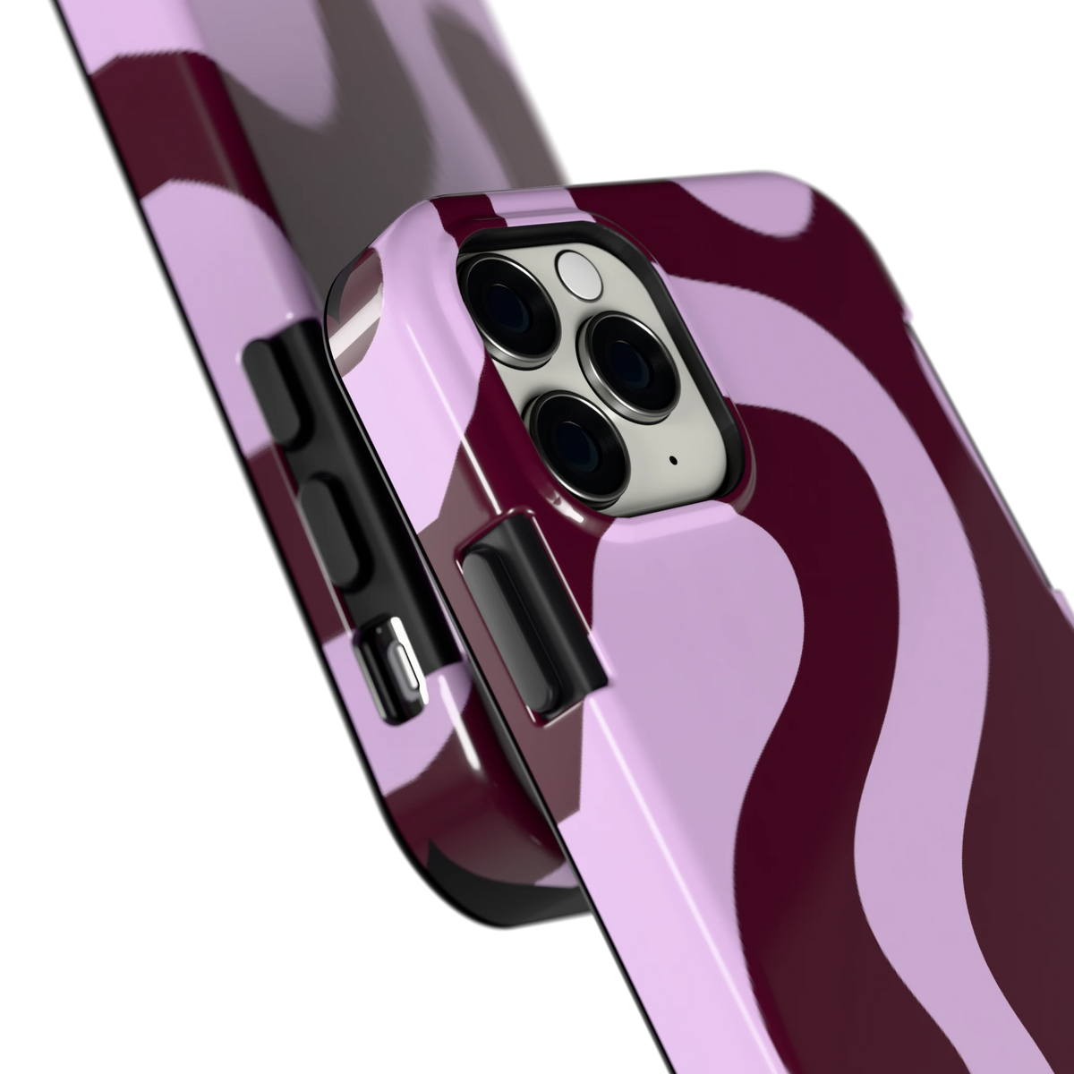 Lila Swirl hoesje voor iPhone 11 Pro, close-up