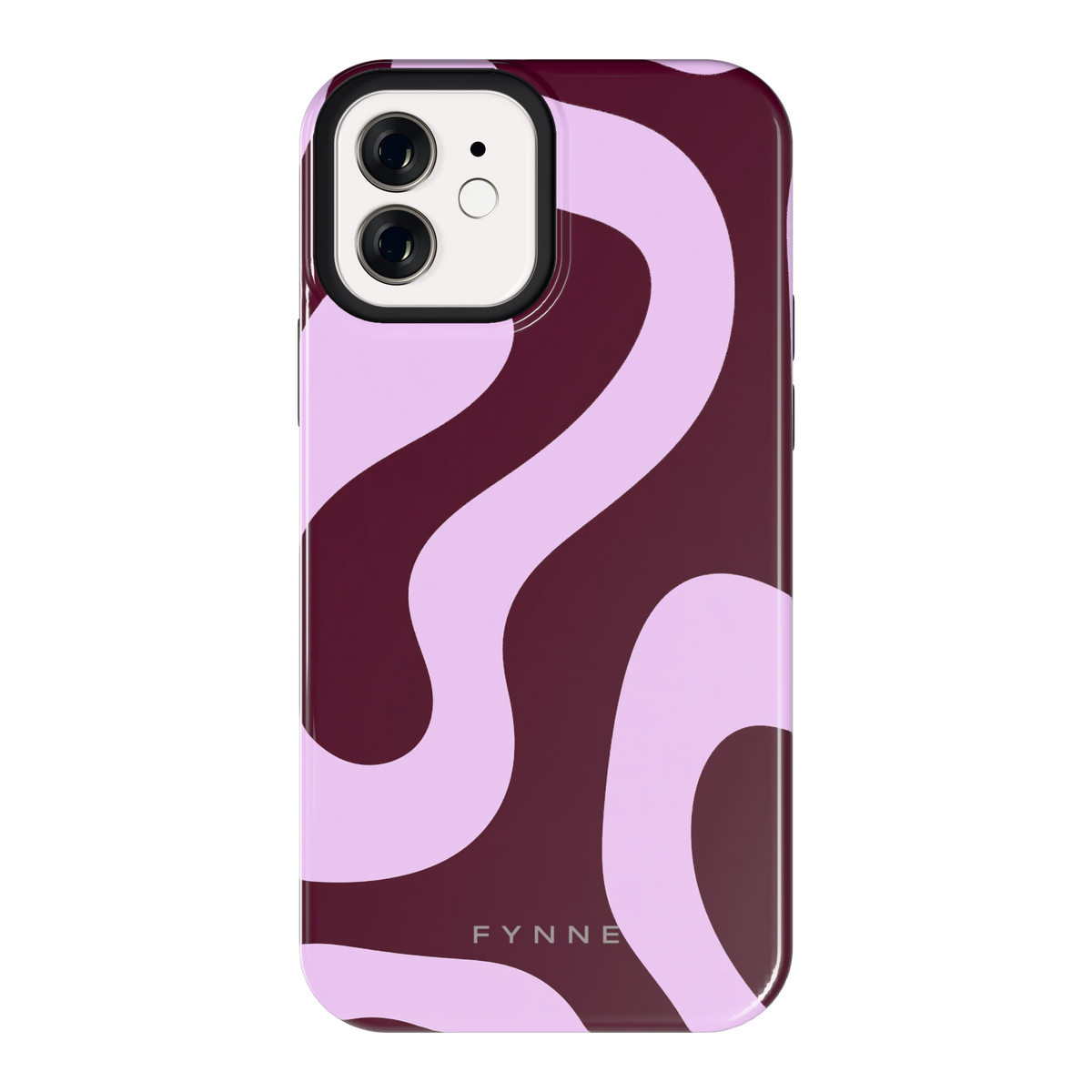 Lila Swirl hoesje voor iPhone 12, achterkant