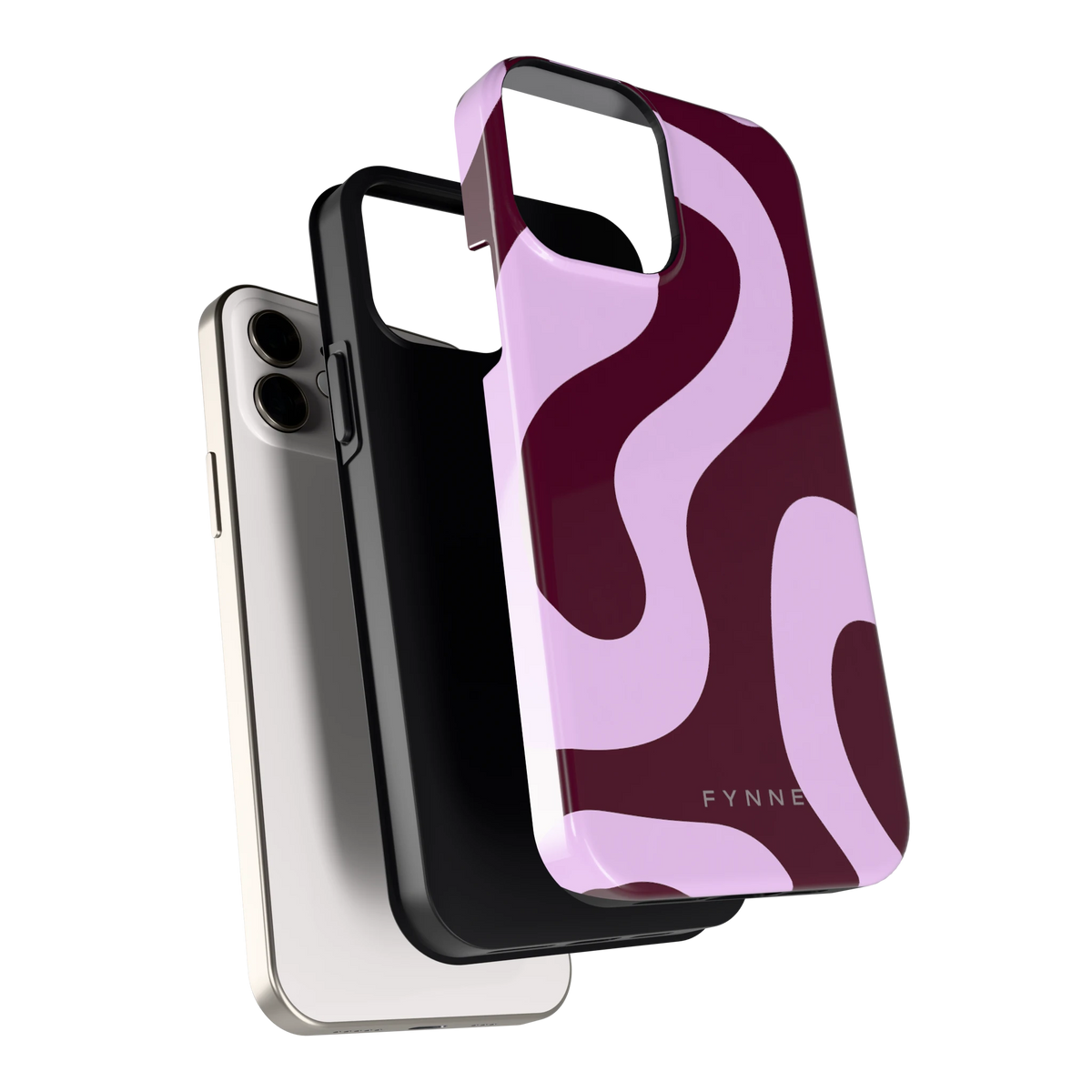 Lila Swirl hoesje voor iPhone 12, los van de telefoon