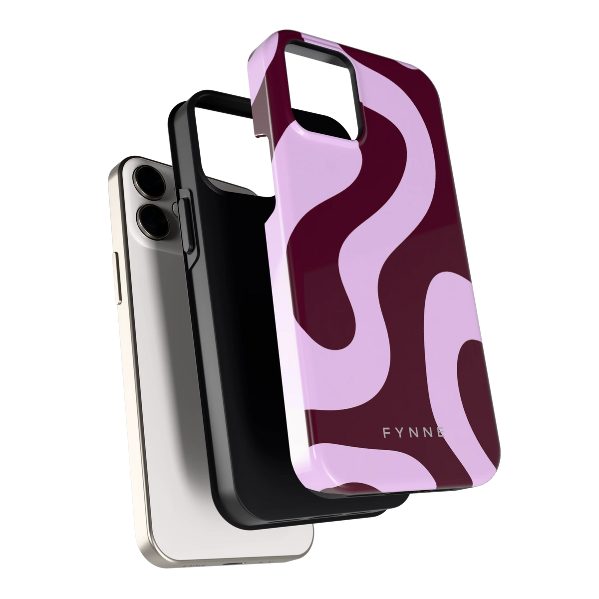 Lila Swirl hoesje voor iPhone 12 mini, los van de telefoon