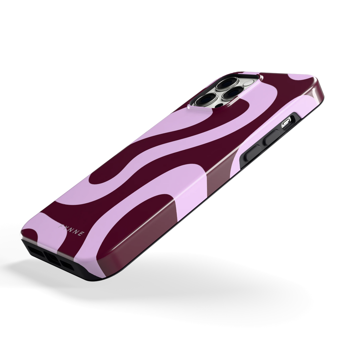 Lila Swirl hoesje voor iPhone 12 Pro Max, schuin