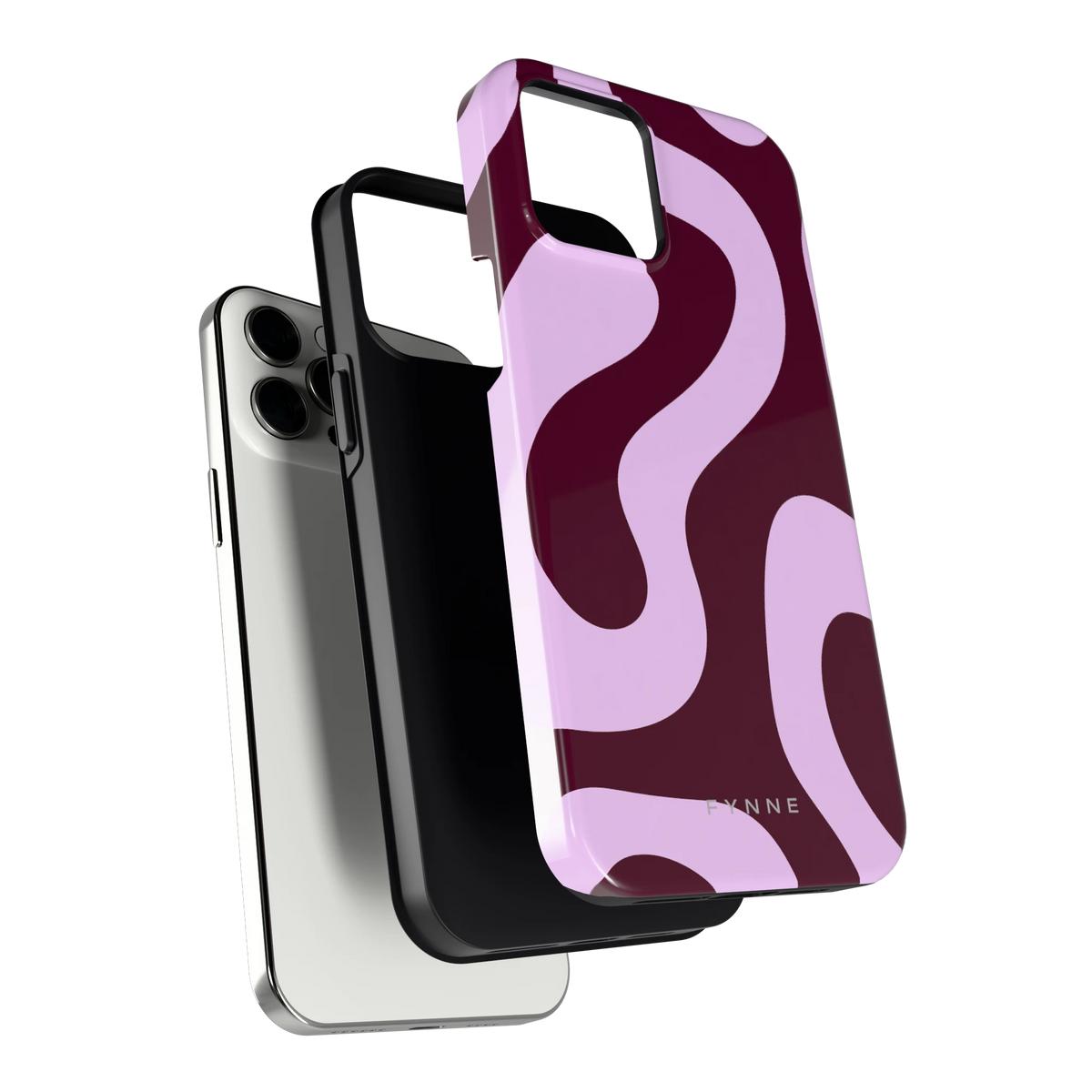 Lila Swirl hoesje voor iPhone 12 Pro Max, los van de telefoon