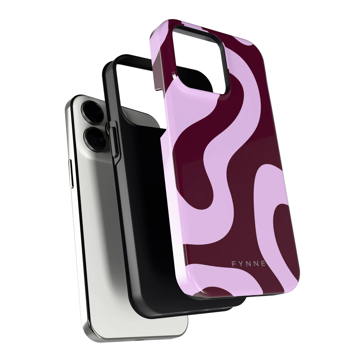 Lila Swirl hoesje voor iPhone 13 Pro, los van de telefoon