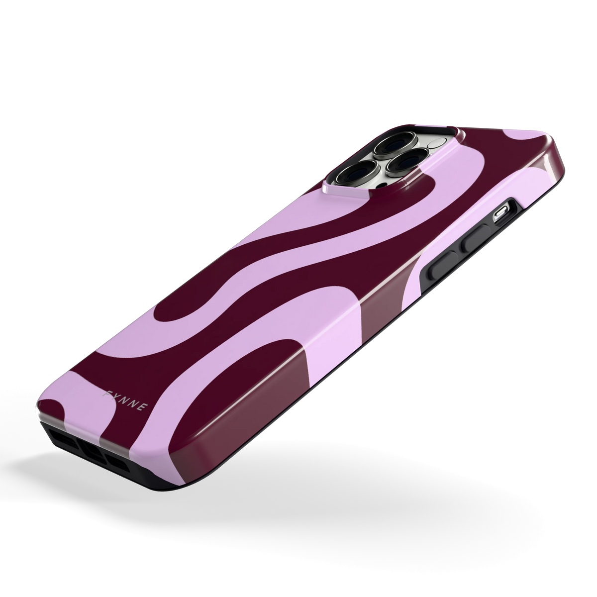 Lila Swirl hoesje voor iPhone 13 Pro Max, schuin