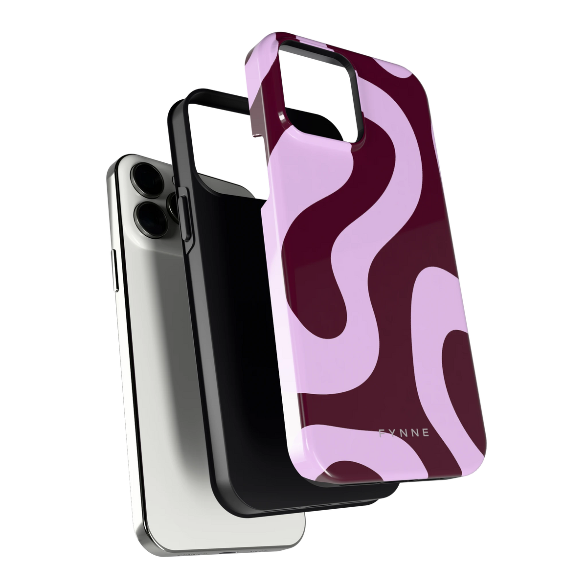 Lila Swirl hoesje voor iPhone 13 Pro Max, los van de telefoon