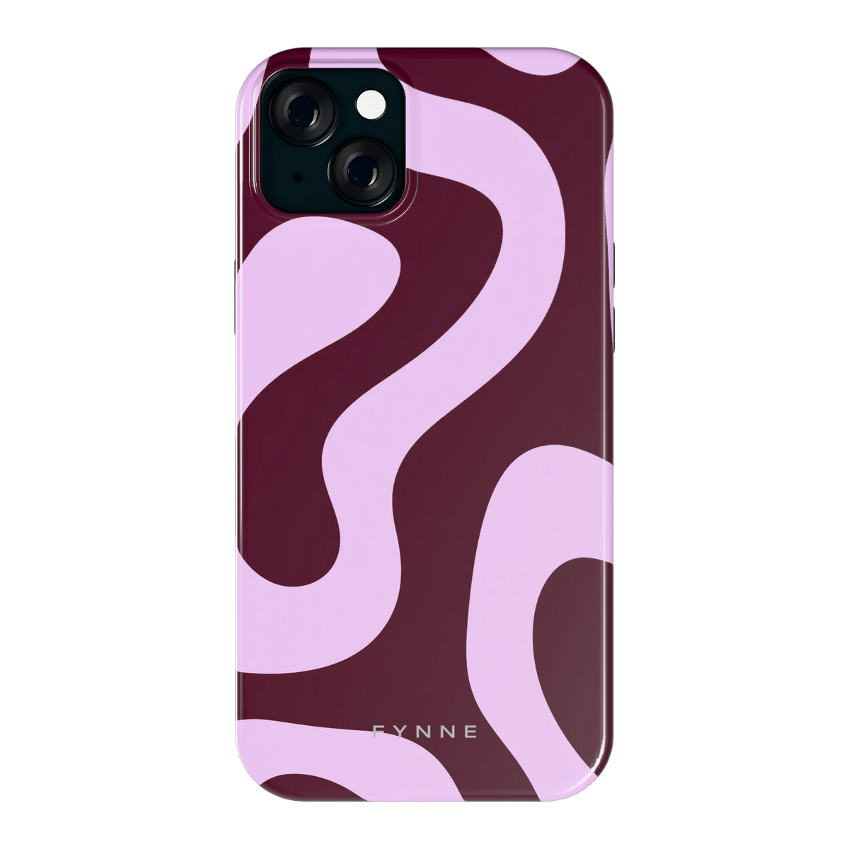 Lila Swirl hoesje voor iPhone 15 Plus, achterkant