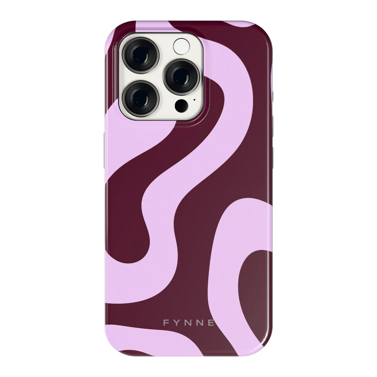 Lila Swirl hoesje voor iPhone 15 Pro, achterkant