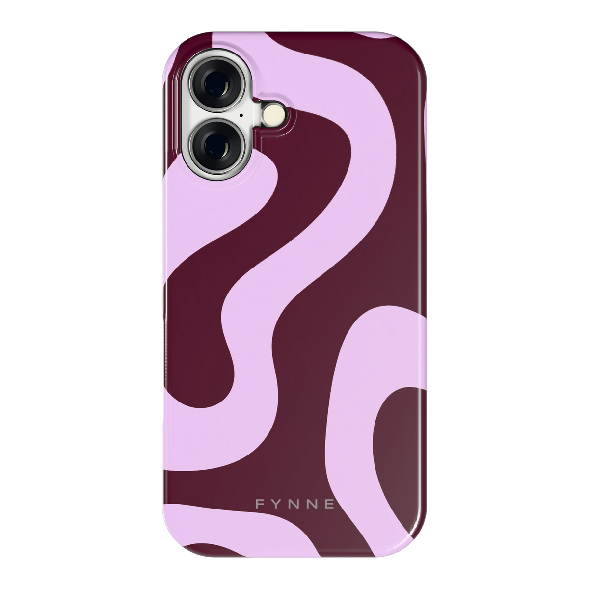 Lila Swirl hoesje voor iPhone 16, achterkant