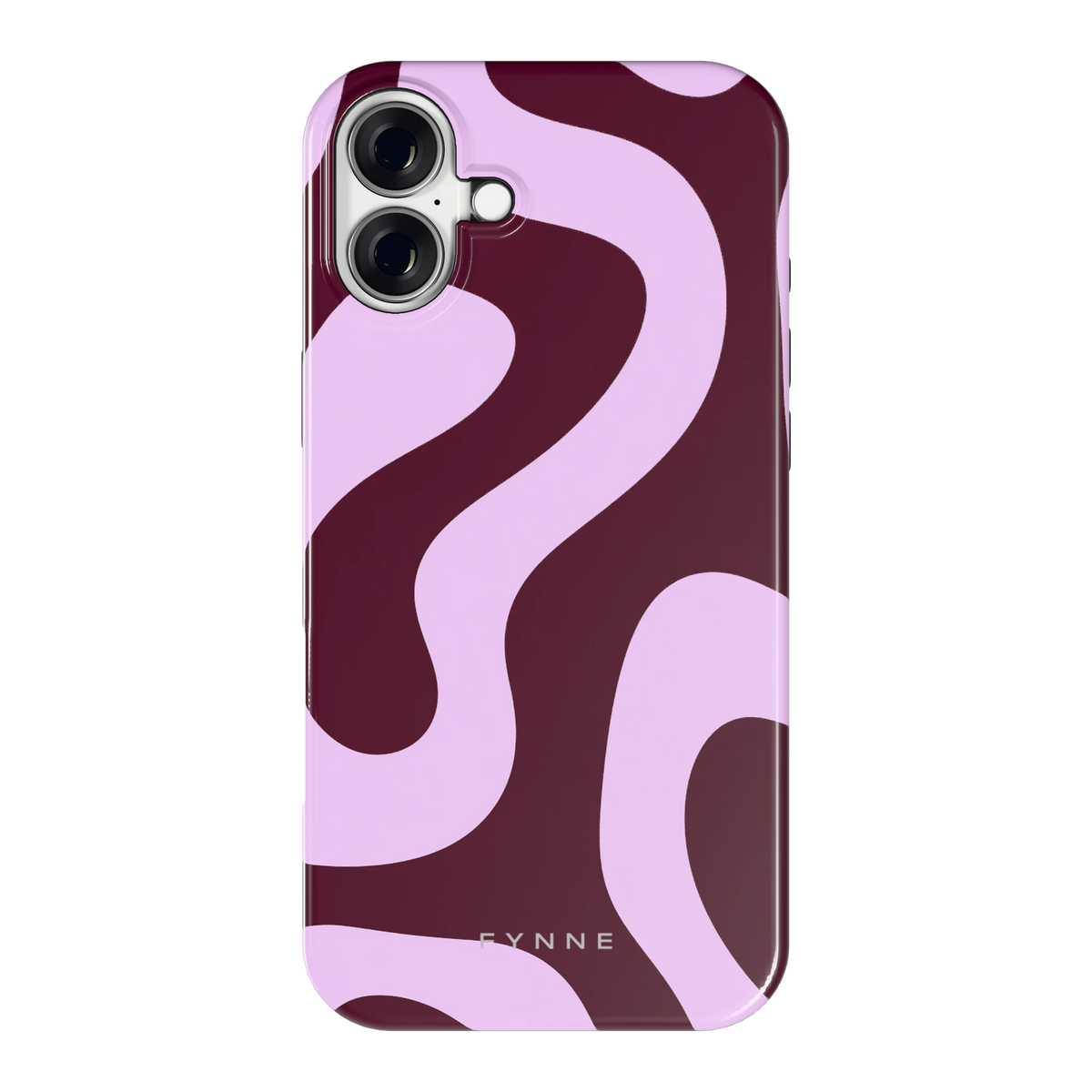 Lila Swirl hoesje voor iPhone 16 Plus, achterkant