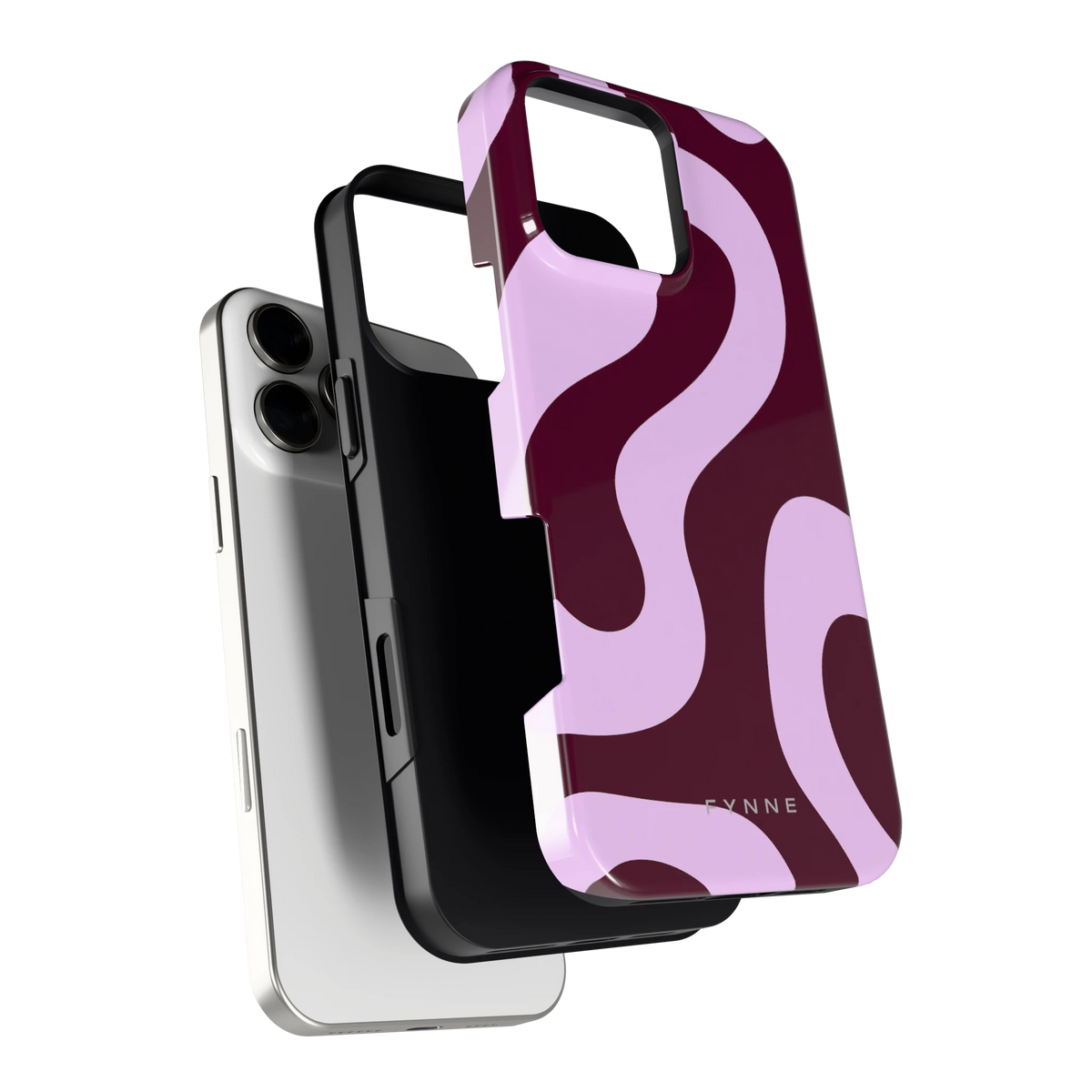 Lila Swirl hoesje voor iPhone 16 Pro Max, los van de telefoon
