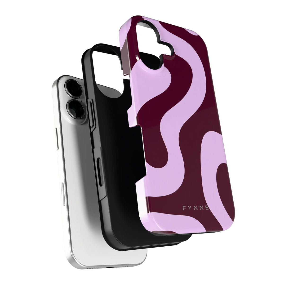 Lila Swirl hoesje voor iPhone 17, los van de telefoon