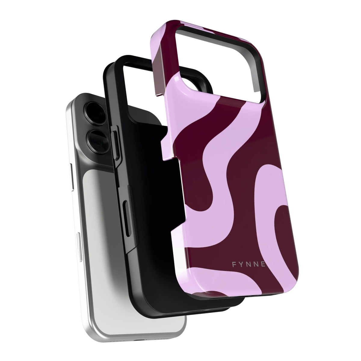 Lila Swirl hoesje voor iPhone 17 Pro, los van de telefoon