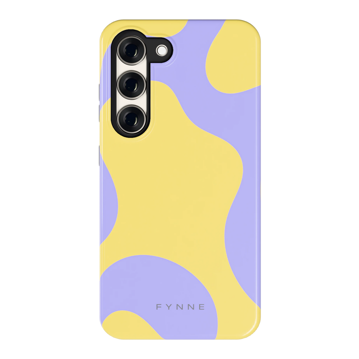 Lila Gele Vlekken hoesje voor Galaxy S23, achterkant