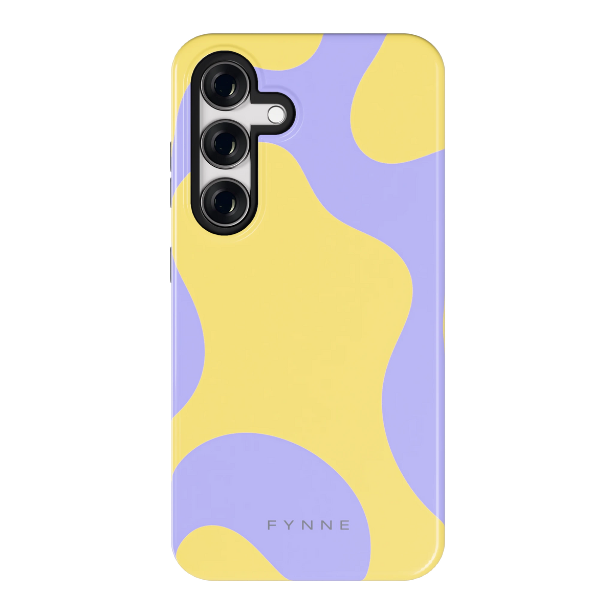 Lila Gele Vlekken hoesje voor Galaxy S24, achterkant