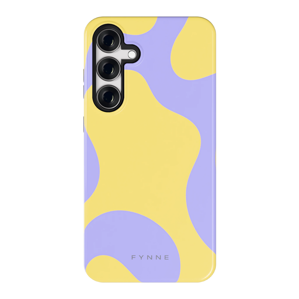 Lila Gele Vlekken hoesje voor Galaxy S24+, achterkant