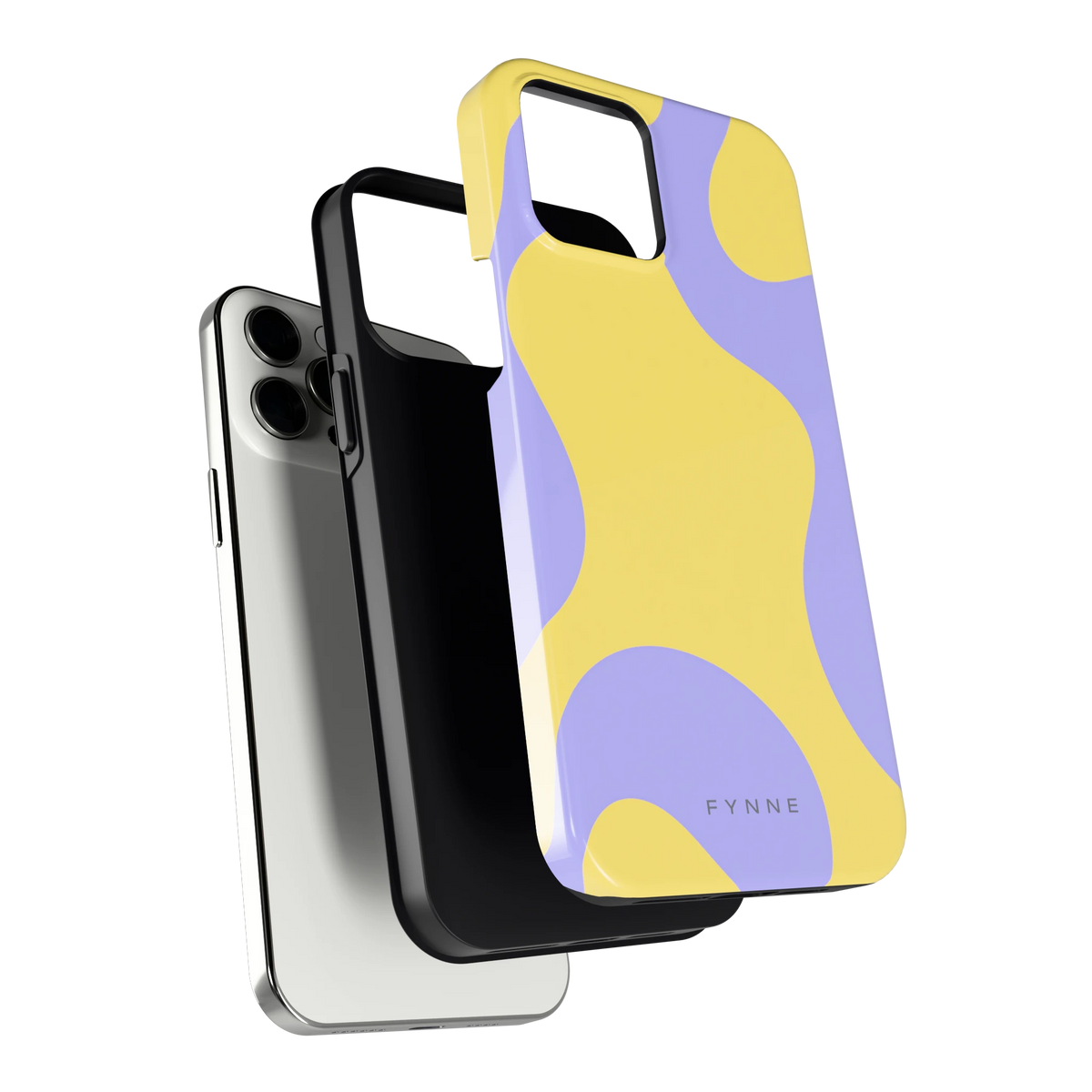 Lila Gele Vlekken hoesje voor iPhone 12 Pro Max, los van de telefoon