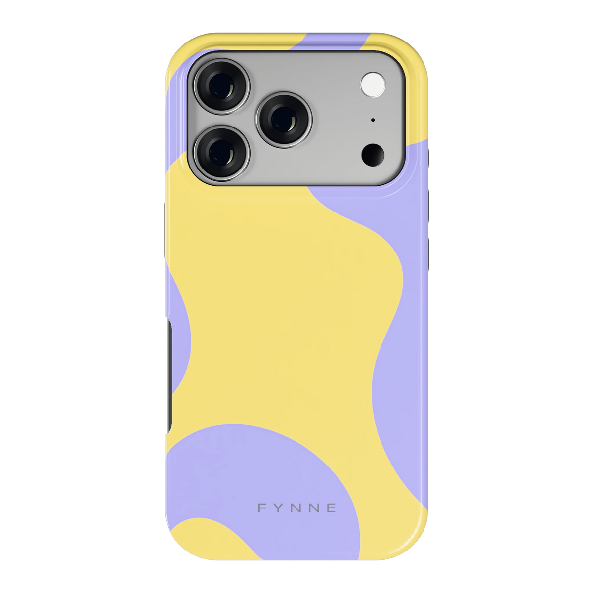 Lila Gele Vlekken hoesje voor iPhone 17 Pro, achterkant