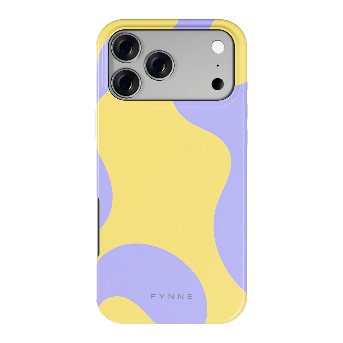 Lila Gele Vlekken hoesje voor iPhone 17 Pro Max, achterkant