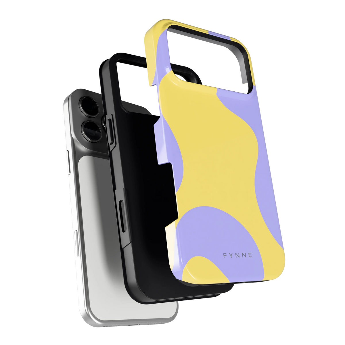 Lila Gele Vlekken hoesje voor iPhone 17 Pro Max, los van de telefoon