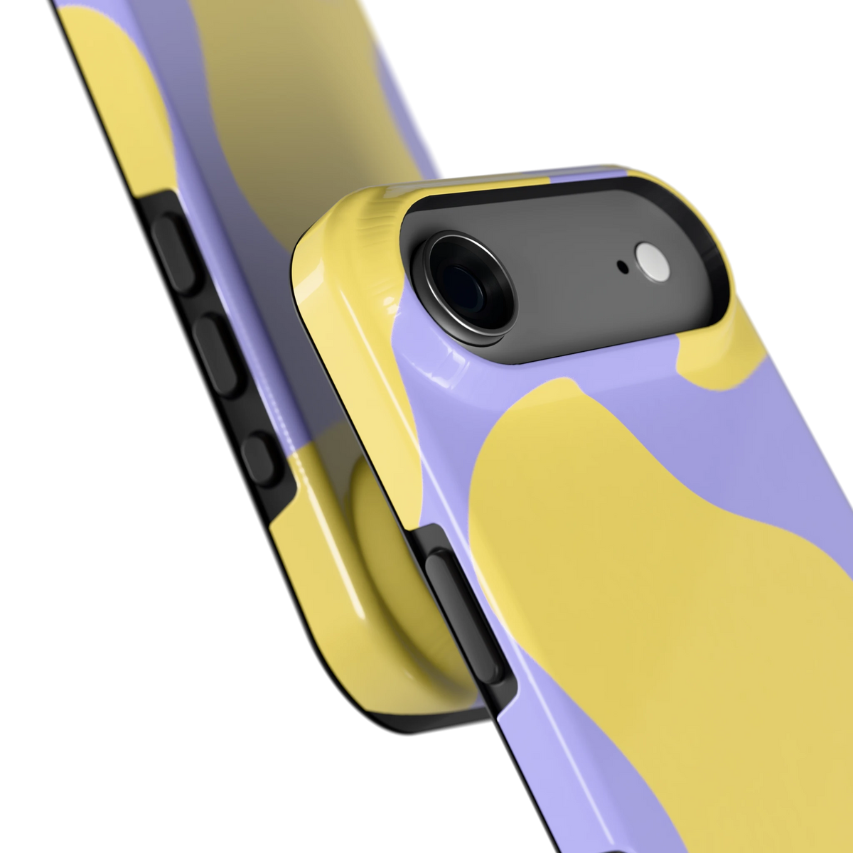 Lila Gele Vlekken hoesje voor iPhone Air, close-up