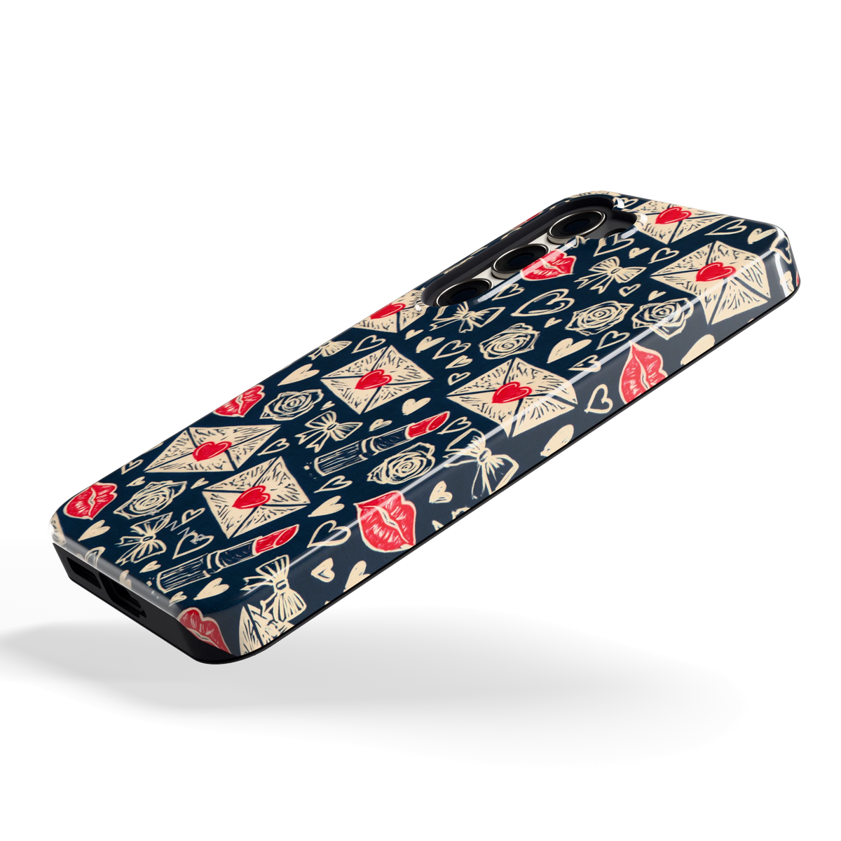 Liefdesbrieven hoesje voor Galaxy S23, schuin