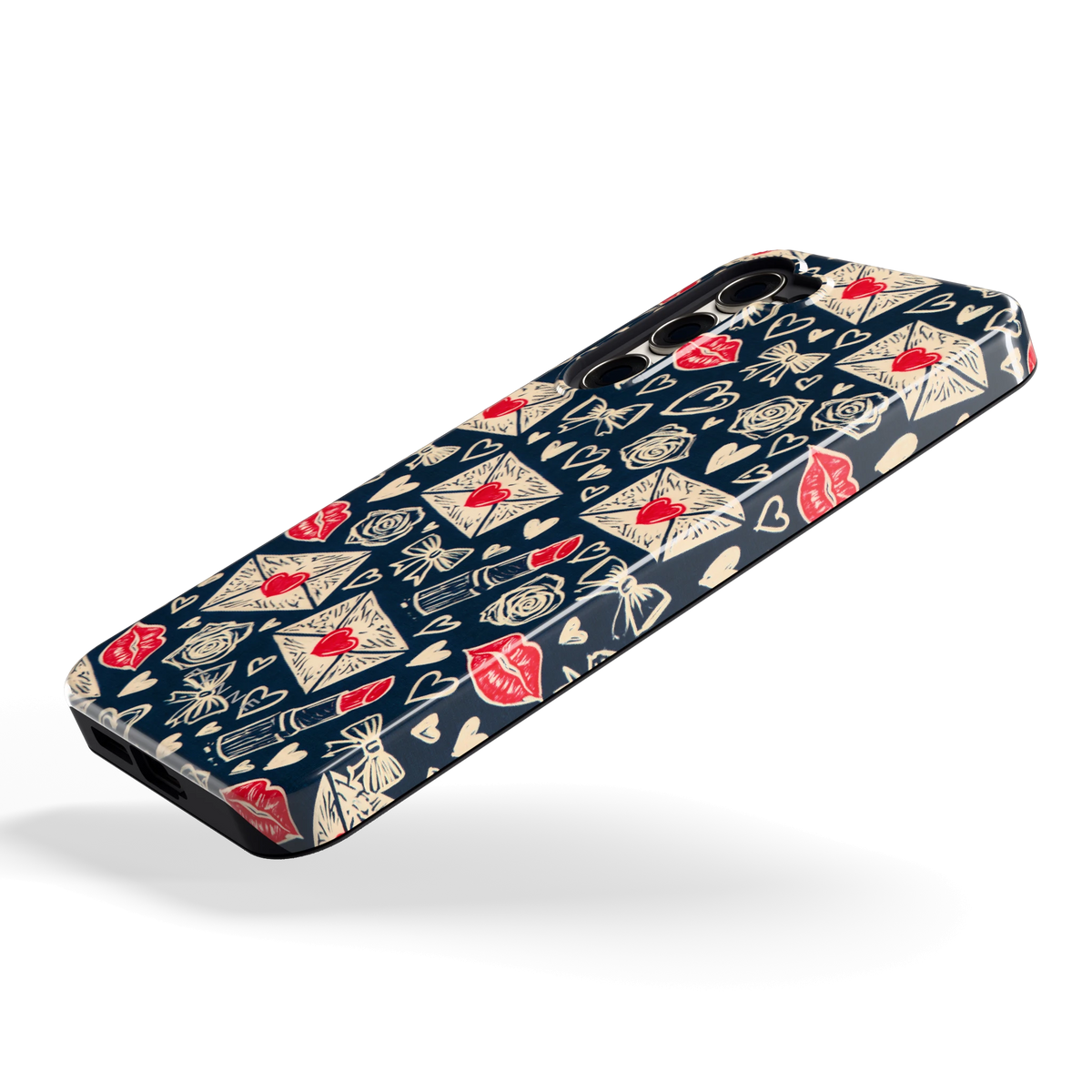 Liefdesbrieven hoesje voor Galaxy S23+, schuin