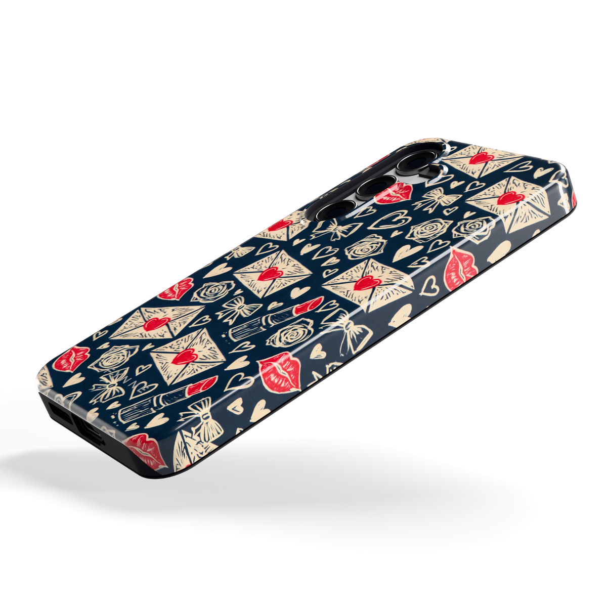 Liefdesbrieven hoesje voor Galaxy S24, schuin