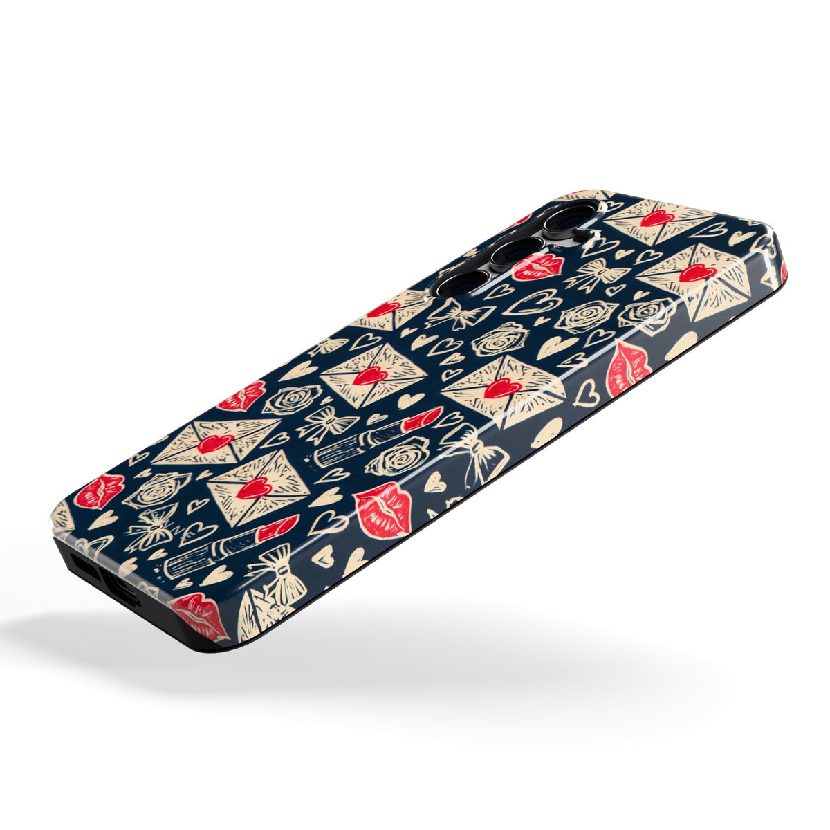 Liefdesbrieven hoesje voor Galaxy S24 FE, schuin