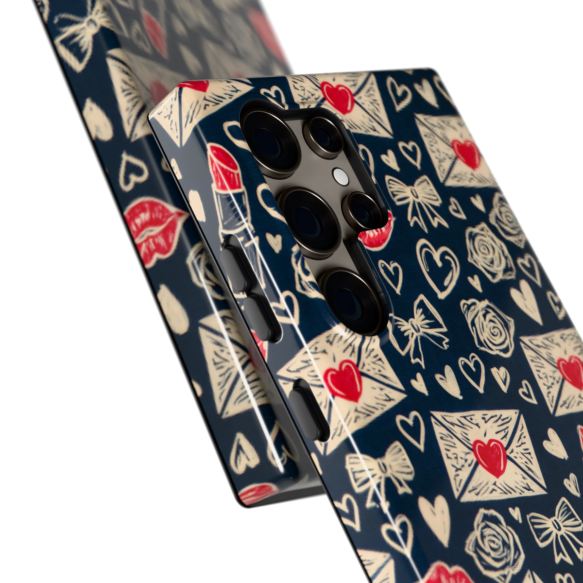 Liefdesbrieven hoesje voor Galaxy S24 Ultra, close-up